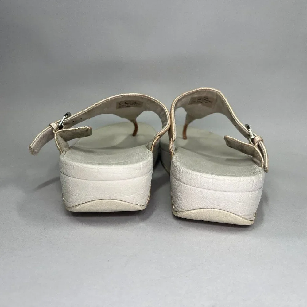 FitFlop Women's Size 8 LuLu‎ Metallic Leather Toe-Post Sandals